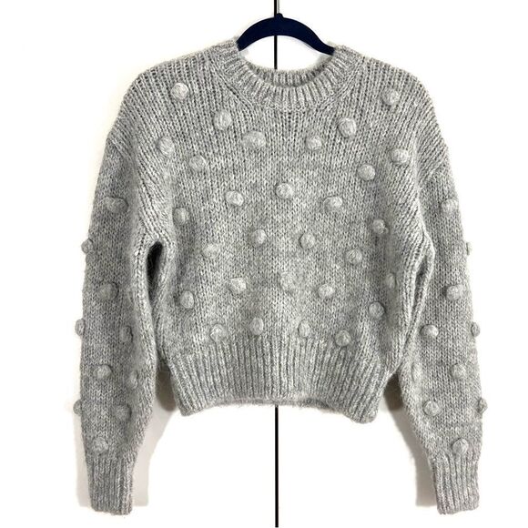 & Other Stories Sweater Women’s XS alpaca Wool Gray Pom Pom Fuzzy Pullover - Picture 1 of 7